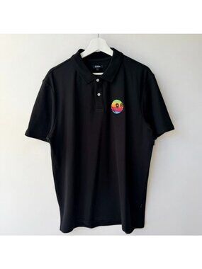Malbon Golf x BEAMS Rainbow Polo Tee Men’s Size L Black Performance Shirt